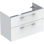 Шкаф для встраиваемого умывальника Geberit Selnova Square slim rim, с двумя ящиками, белый (501.212.00.1) - Фото 1