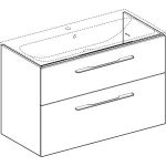 Шкаф для встраиваемого умывальника Geberit Selnova Square slim rim, с двумя ящиками, белый (501.212.00.1) - Фото 2