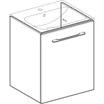 Шафка для вбудованого умивальника Geberit Selnova Square, slim rim, з одними дверима: 53.8x63.5x50.2 см, білий глянець (501.216.00.1) - Фото 2