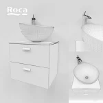 Тумба зі стільницею Roca Victoria 100 см, білий (A856681806/A857506806) - Фото 2