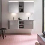 Комплект мебели BurgBad Badu 1520х510х492 мм, F3692 лен серый глянцевый (SFUJ152F3692C001_2) - Фото 1