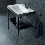 Консоль напольная с умывальником Duravit XViu 60x48, черный матовый (XV4714OB285) - Фото 2