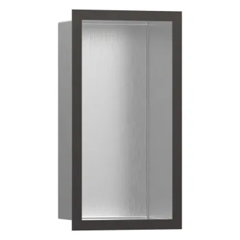 Настенная ниша Hansgrohe XtraStoris Individual с рамкой 30x15x10 см, черный матовый хром (56094340)
