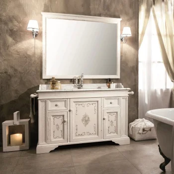 Комплект меблів Gaia Ariete 140х58 см Bianco Carrara/хром,… - Фото №1