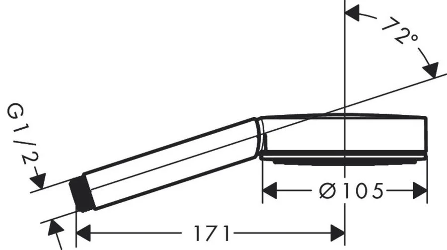 Ручной душ Hansgrohe Pulsify 105 1jet, белый матовый (24120700) - Фото 3