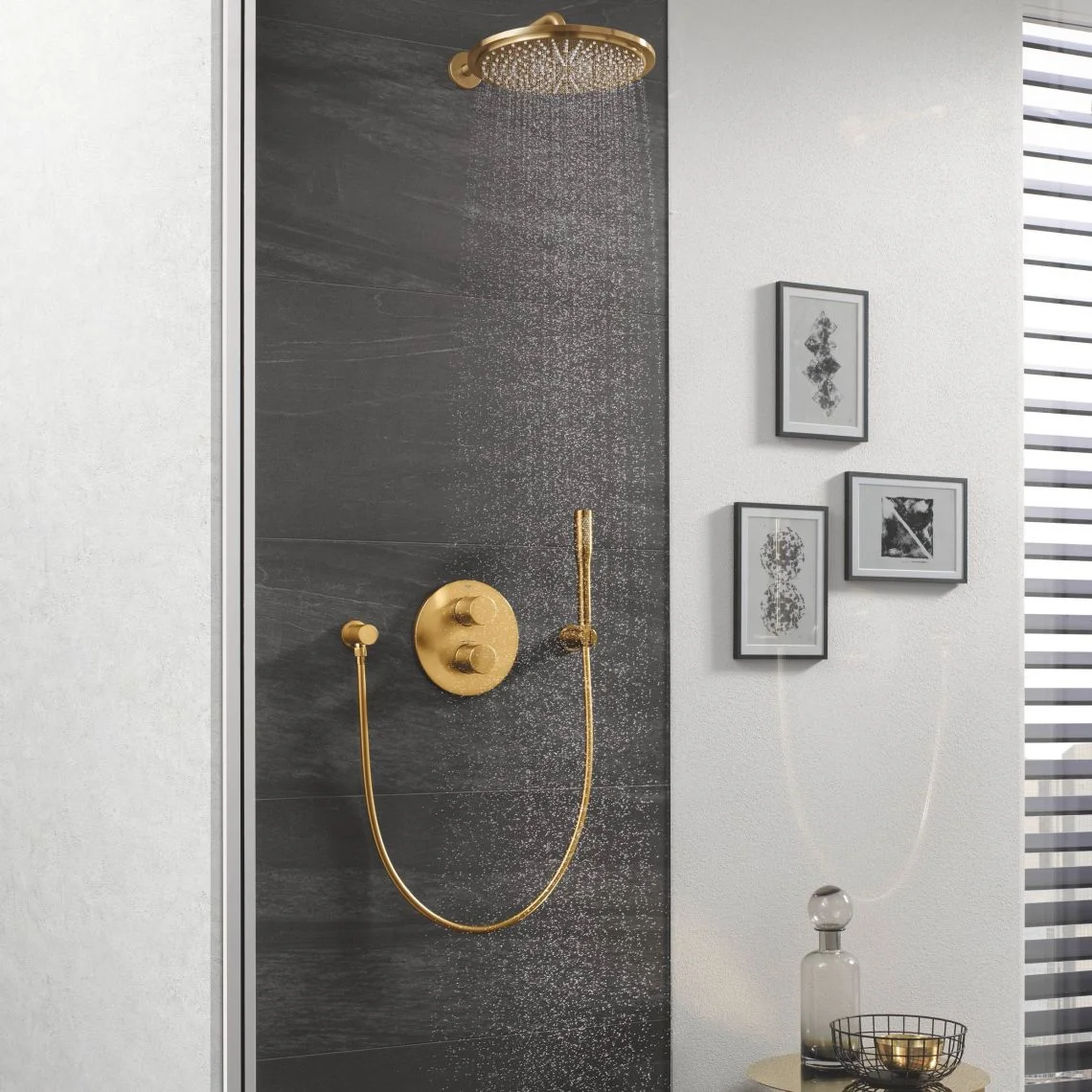 Верхний душ GROHE Rainshower с кронштейном, бронза (26066GN0) - Фото 2