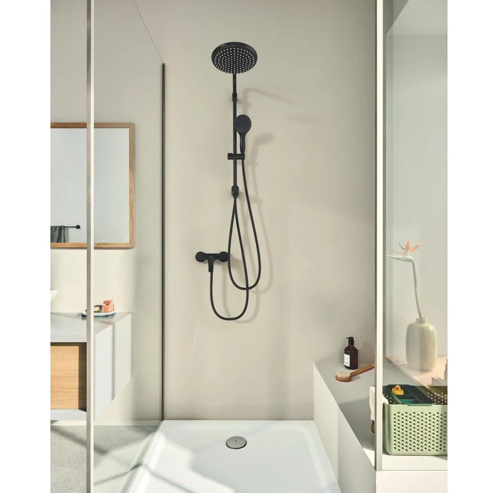 Душевая система Grohe Tempesta System 250 Flex с переключателем настенного монтажа, черный матовый (269802431) - Фото 2