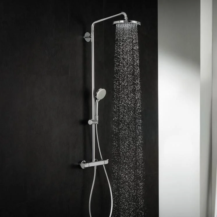 Душевая система Hansgrohe Croma 220 1jet Showerpipe с термостатом, хром (27185000) - Фото 2