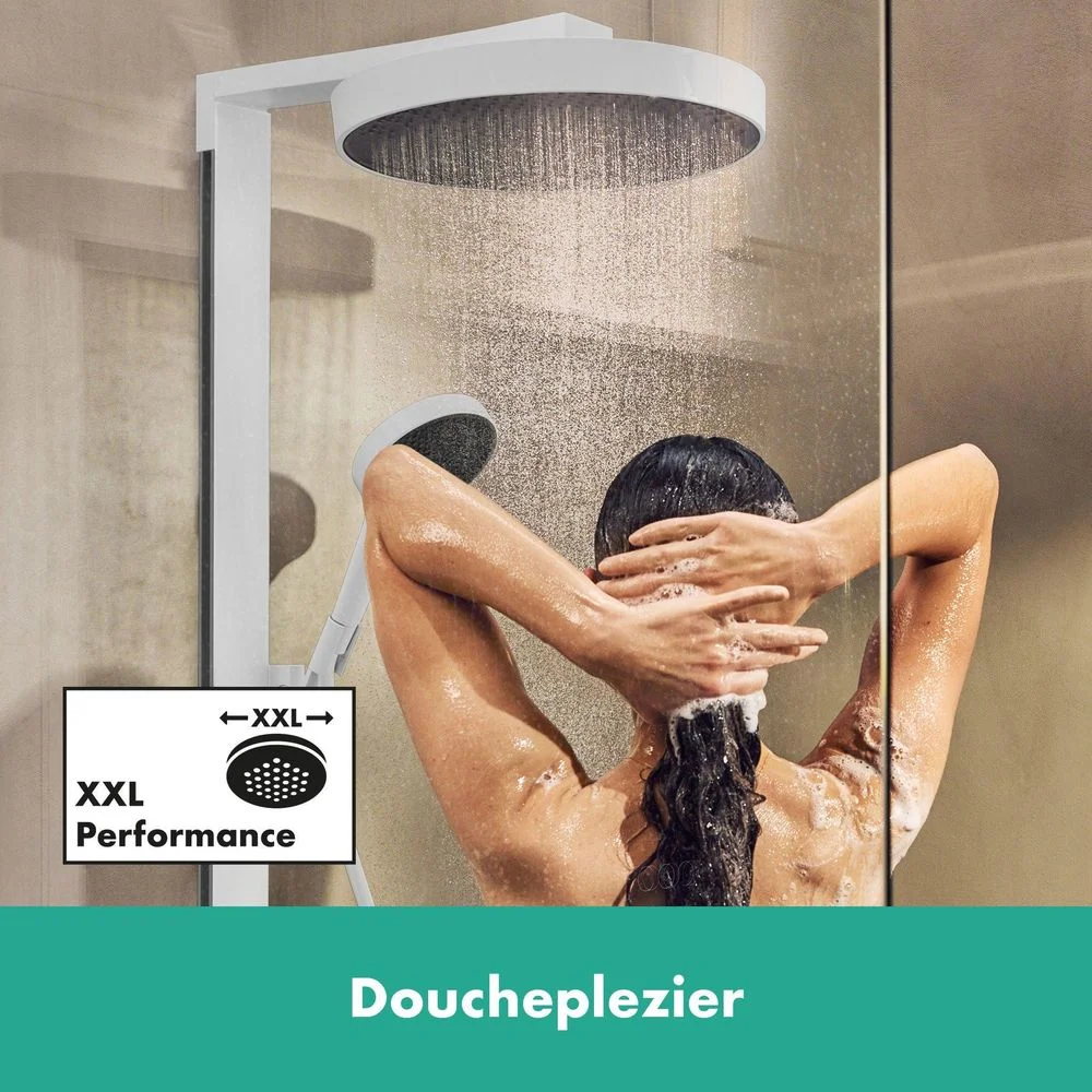 Душевая система Hansgrohe Rainfinity Showerpipe 250 1jet EcoSmart + термостат ShowerTablet 350, Matt White (28742700) - Фото 4