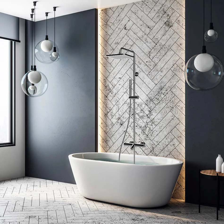 Душова система Bossini Elios Shower з термостатом, з квадратним душем, хром (L10403000030008) - Фото 2