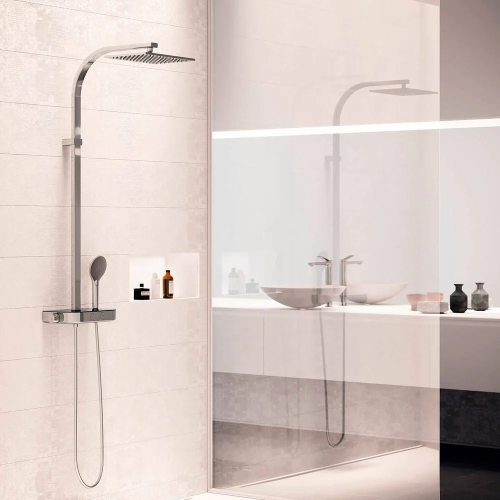 Душова стійка Paffoni MOBY TOUCH, термостат, верхній душ 34х22, хром (ZCOL668CRAG) - Фото 3