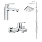 Комплект для душа/ванны Grohe Eurosmart Cosmopolitan 3 в 1, хром (126112R) - Фото 1
