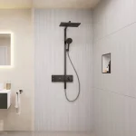 Душевая система Hansgrohe Raindance AliveQ 340/210 2jet EcoSmart ShowerSelect Comfort, Brushed Black Chrome (24591340) - Фото 2