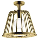 Верхний душ Axor LampShower 275 1jet с держателем к потолку, Polished Gold Optic (26032990) - Фото 1