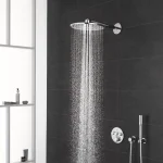 Верхній душ Grohe Rainshower Cosmopolitan 310 із душовим кронштейном 380 мм, суперсталь (26066DC0) - Фото 3