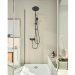 Душевая система Grohe Tempesta System 250 Flex с переключателем настенного монтажа, черный матовый (269802431) - Фото 2