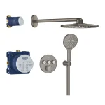 Душова система прихованого монтажу Grohe Grohtherm SmartControl Rainshower SmartActive 310, графіт матовий (34863AL0) - Фото 1
