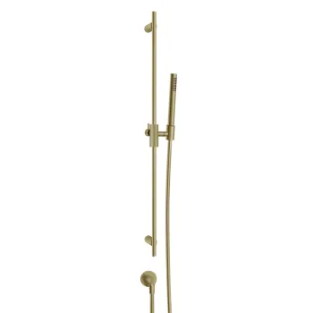 Душевой набор Gessi Anello штанга, ручная лейка, шланг 1.5 м, вывод воды, 727 Brushed Brass PVD (63482- 727)