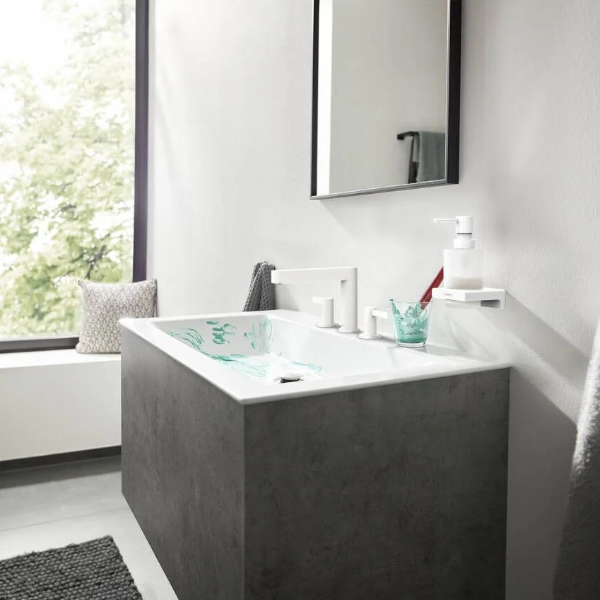 Дозатор жидкого мыла, подвесной Hansgrohe AddStoris, Matt White (41745700) - Фото 2