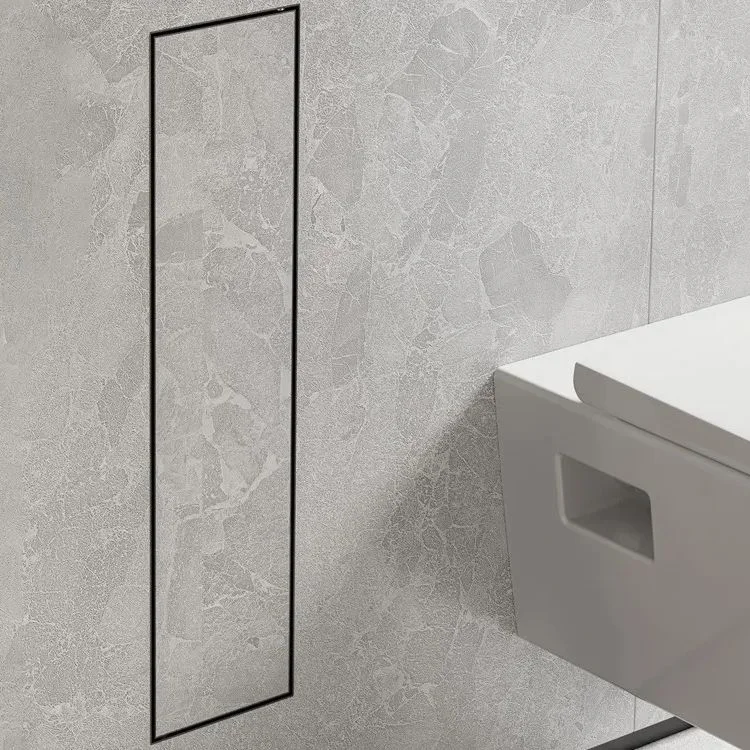 Щетка для унитаза Hansgrohe XtraStoris Rock встроенная, с полкой под облицовку плиткой, Matt Black (56060670) - Фото 2