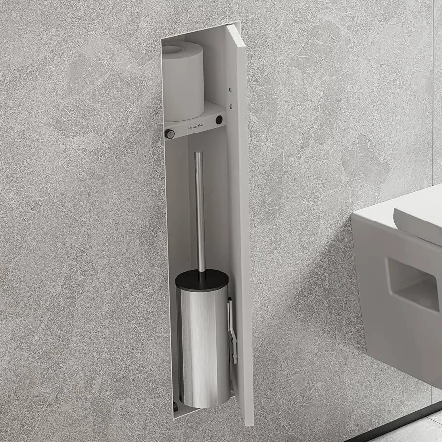 Вбудована ніша Hansgrohe XtraStoris Rock, з тримачем йоржика та туалетного паперу, Matt White (56060700) - Фото 2