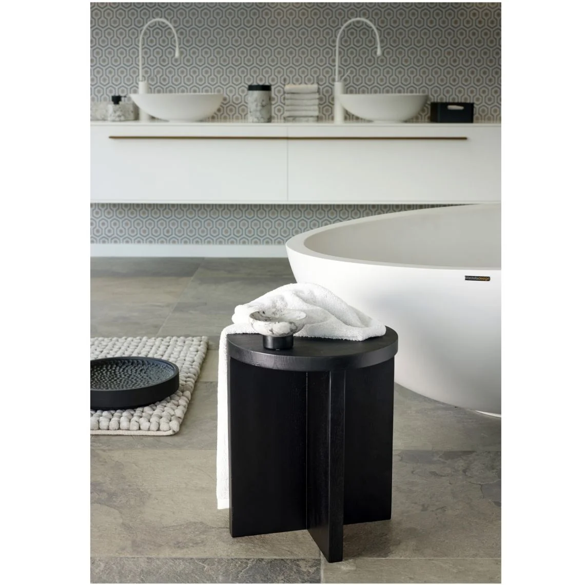 Табурет Aquanova Cole, 35x35x42 cm, Max. weight 90kg, Black (COLSTM-09) - Фото 2