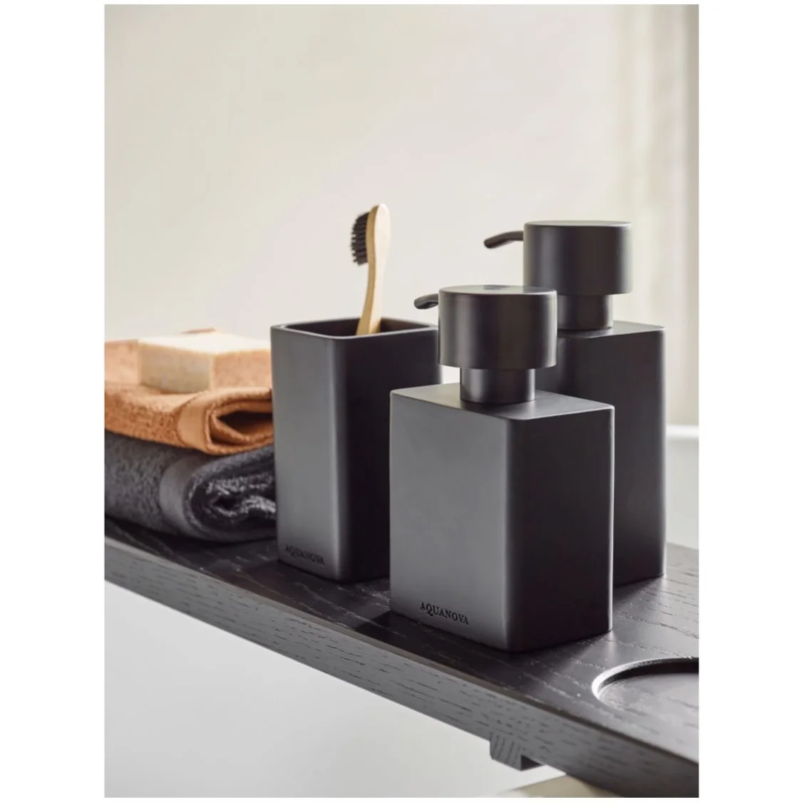 Дозатор рідкого мила Aquanova Khana, Small, Black (KHADIS-09) - Фото 2