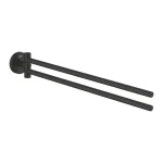 Полотенцедержатель Grohe Essentials 439 мм двойной, поворотный, скрытое крепление, черный матовый (1024672430) - Фото 1