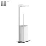 Держатель туалетной бумаги и ершик Gessi Rettangolo, напольный, белый, Chrome (20933031) - Фото 1