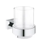Стакан скляний з власником Grohe Essentials Cube, хром (40755001) - Фото 1