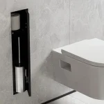 Щетка для унитаза Hansgrohe XtraStoris Rock встроенная, с полкой под облицовку плиткой, Matt Black (56060670) - Фото 3