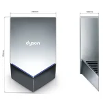 Сушка для рук Dyson Airblade V Quiet HU02, nikel /замена AB12 (HU02) - Фото 4