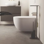 Тримач туалетного паперу Cosmic Flat 10x19.3x76 см, підлоговий, з йоржиком, Black matt (WJC512A0097036) - Фото 2