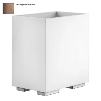 Кошик для сміття Gessi Rettangolo, білий, Copper Bruched… - Фото №1