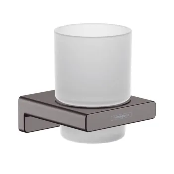 Склянка підвісна Hansgrohe AddStoris, Brushed Black/скло… - Фото №1